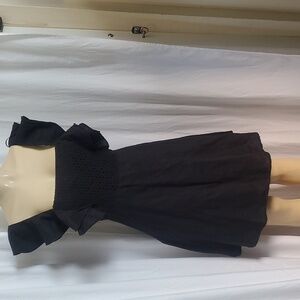 Aqua fit & flare Rufle Mini Black dress 55%Cotton 45%Linen Size L